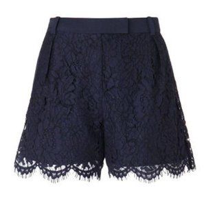 Whistles RARE Lace Navy Blue High Waisted Holly Shorts 8